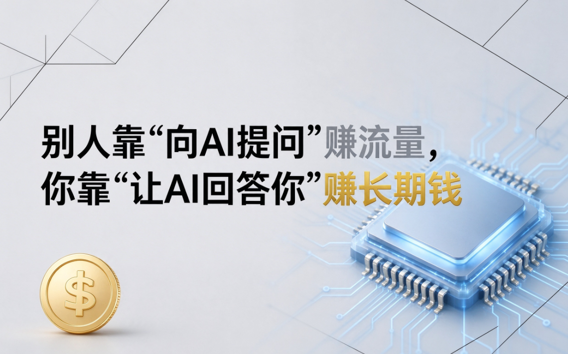 别人靠“向AI提问”赚流量，你靠“让AI回答你”赚长期钱